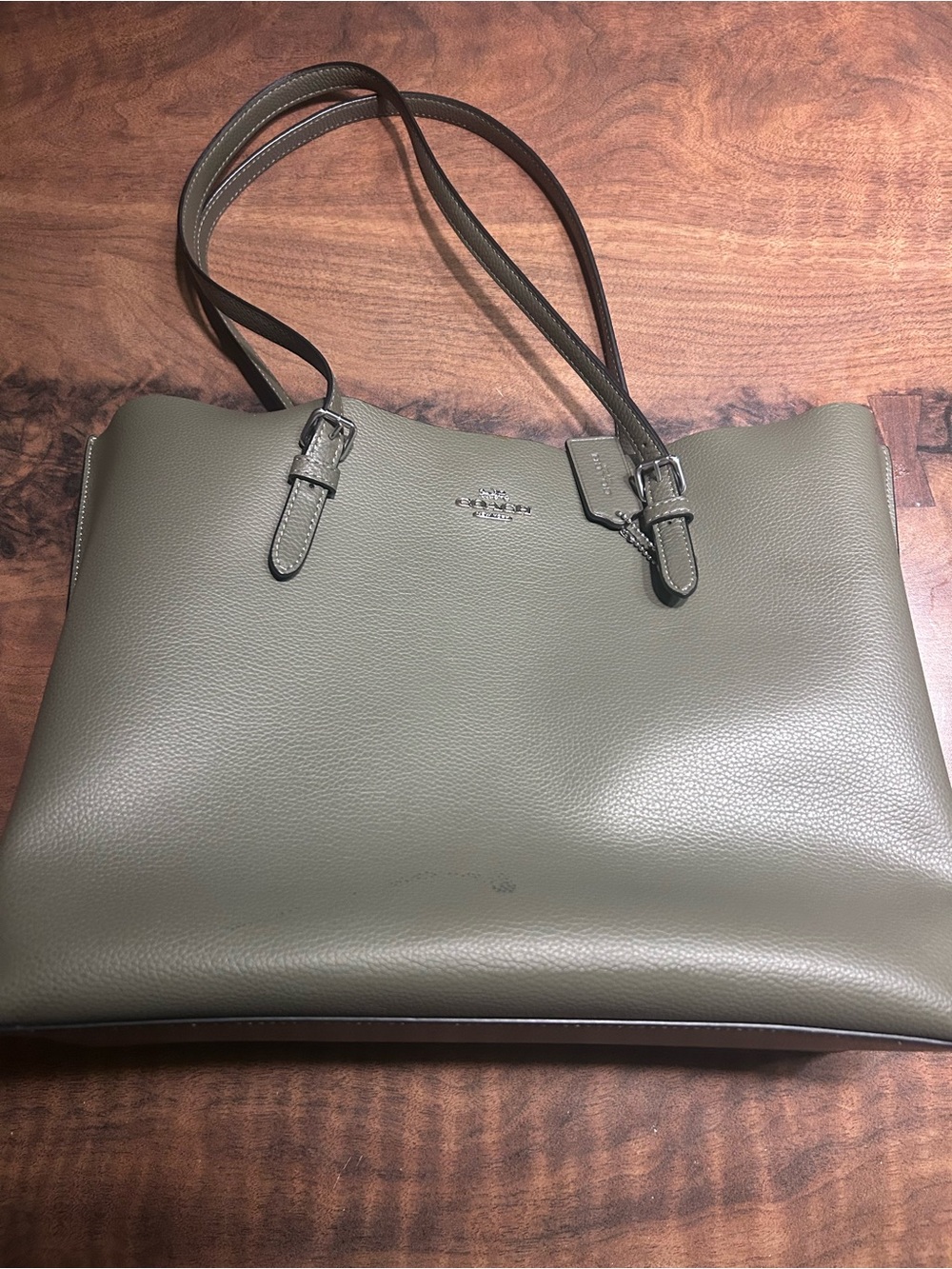 Coach Mollie Tote Olive Green/Kelp Black & Purple Style 1671
